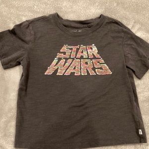 Grey girls sequin Star Wars shirt